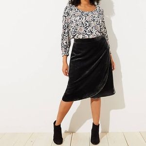 LOFT Plus Size Velvet Wrap Skirt